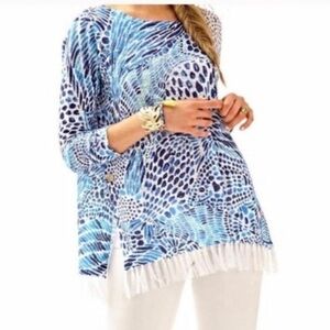 Lilly Pulitzer Ramona Top in Brilliant Blue  print sz XXS